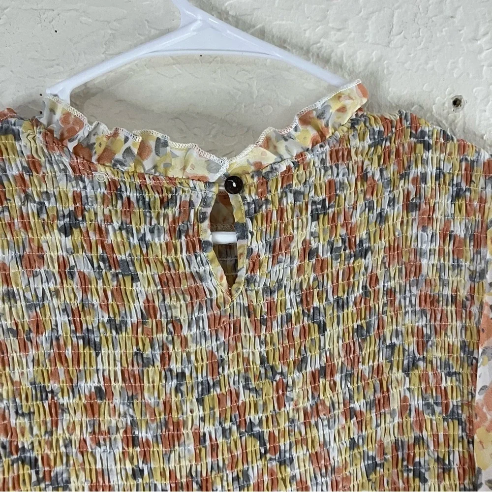 EUC, Petal & Pup Yellow Pleated Mini Dress Mock Neck,SZ 10 - Picture 11 of 14